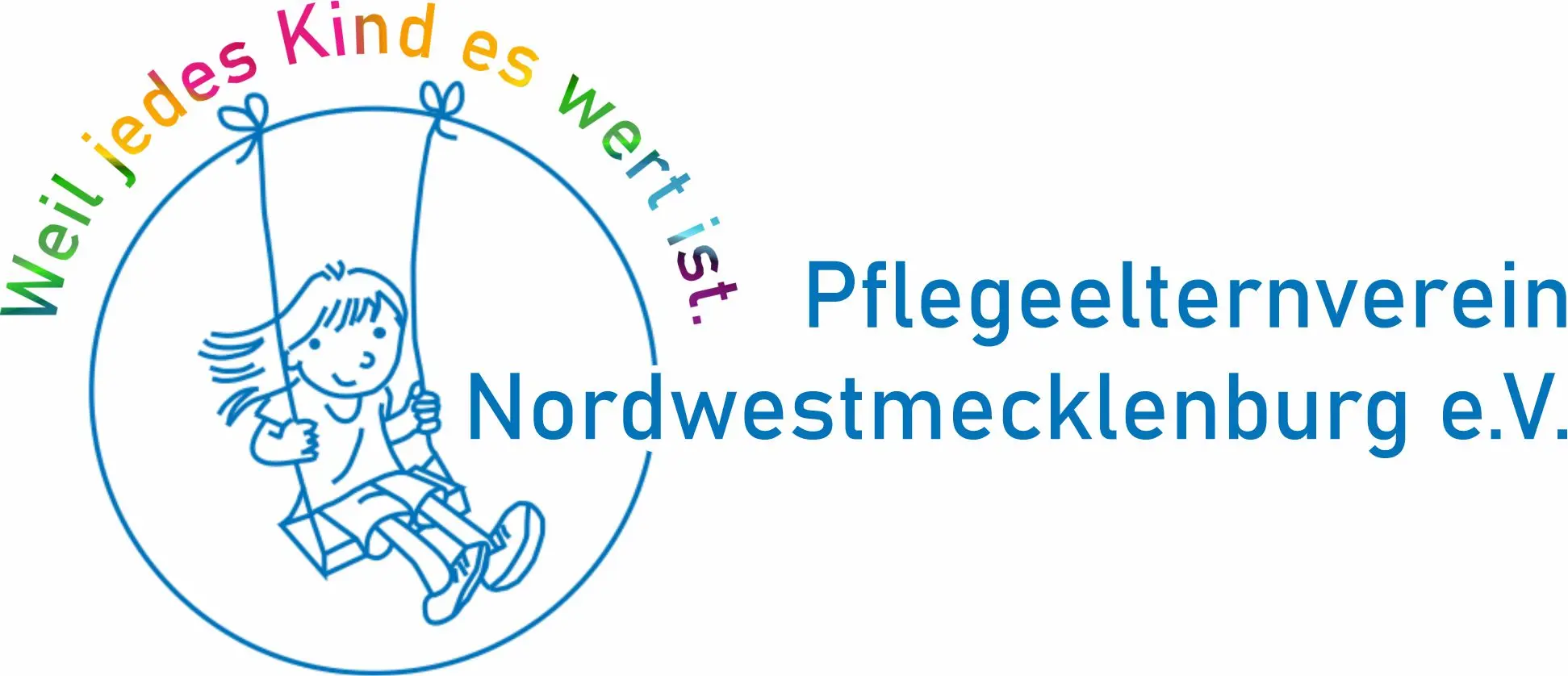 Logo des Pflegeelternvereins: Glückliches Kind das schaukelt